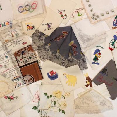 Vintage handkerchiefs, some dating back to the 1940's.