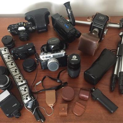 Vintage camera collection and accessories (to be sold separately)  