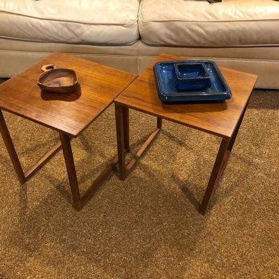 Mid-century wood side tables 