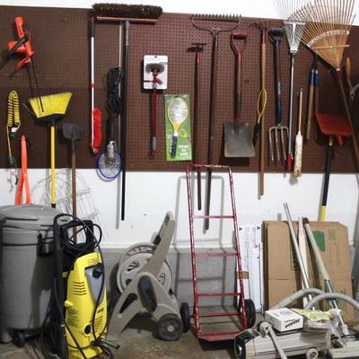 K.3.91 Karcher Power Washer, Vintage Electrolux Diamond Jubilee w/ Power Nozzle & Attachments, Hand truck, Aluminum ladder, assorted...