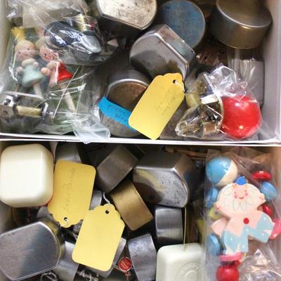 Collection of vintage hand-cranked mechanical music boxes.