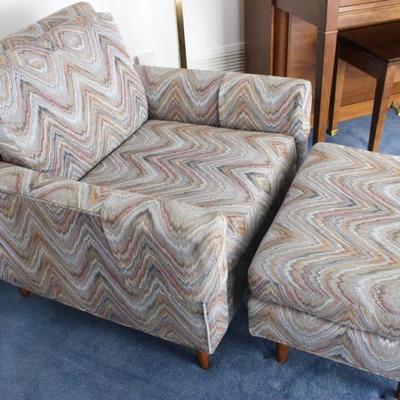 Mid-century easy chair with ottoman 