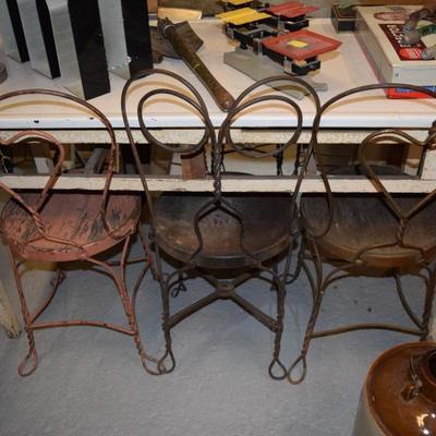Vintage ice cream parlor chairs