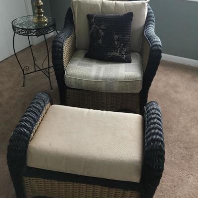 wicker chair & ottoman (matching table too)