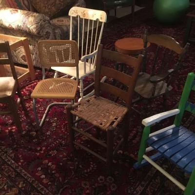collection of children's chairs!