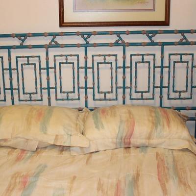 Turquoise metal queen/full size bed