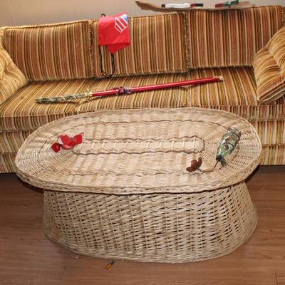 Wicker coffee table and end table