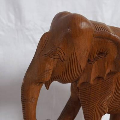 Wooden Elephant Figurine - OVER 10