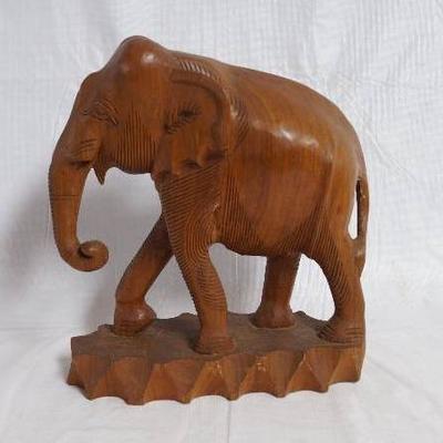 Wooden Elephant Figurine - OVER 10