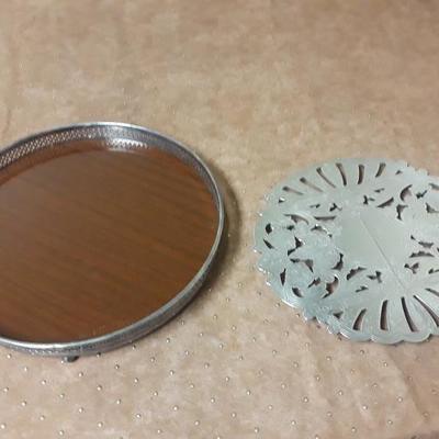 Wallace silver trivet and Formica tray