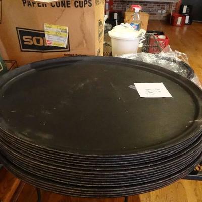 Lot of 8 Black Serving Trays