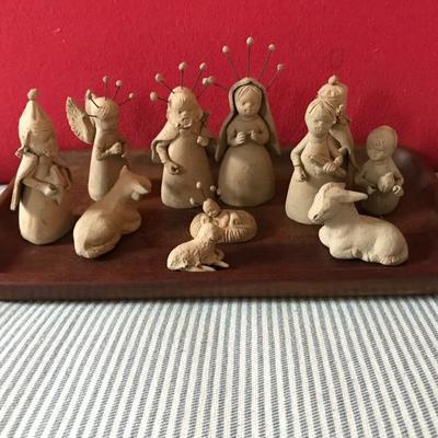 Eleven Piece Terra Cotta Nativity Set $40