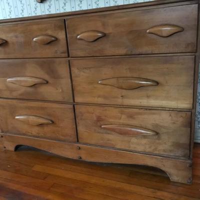 Harmony House Solid Maple Six Drawer Chest w/ Dovetail Joinery & Unique Pulls (50”w x 34”h x 19”d)  $300