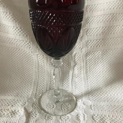 Ruby & Clear Goblets (8â€h) $12 (each - six available)