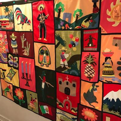 Dazzling Mexico Appliqué Wall Hanging  (68”w x 54”h)  $110