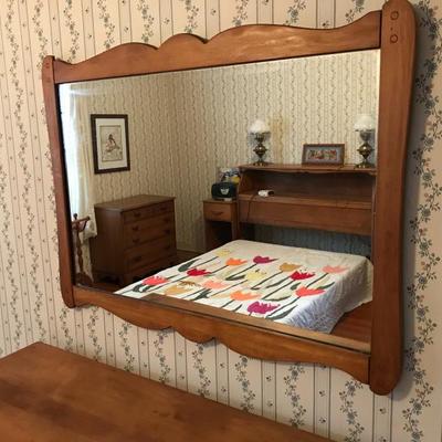 Harmony House Maple Frame Plate Glass Mirror  (40”w x 29”h overall)  $80