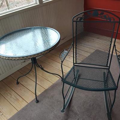 Patio table and rocking chair