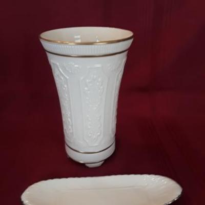 Lenox vase and dish