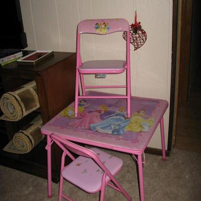 princess table and 2 chairs