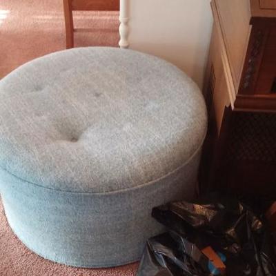 Nice large round ottoman with storage inside.  The top comes off. $20.00