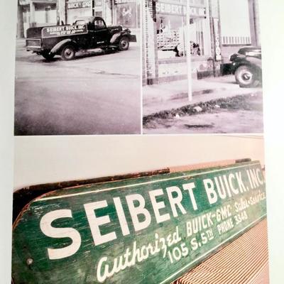 Original photos of GMC truck with sideboards & BUICK dealership 