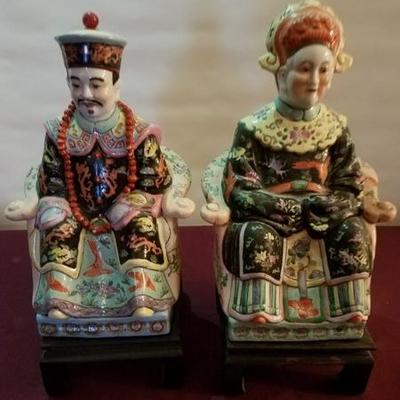 Two Vintage Asian Sitting Statues