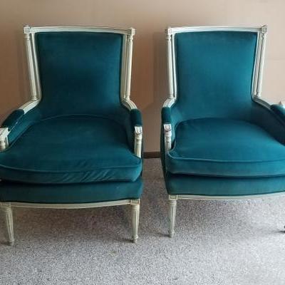 Two Green Accent Chairs