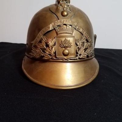Antique French Firemen Helmet