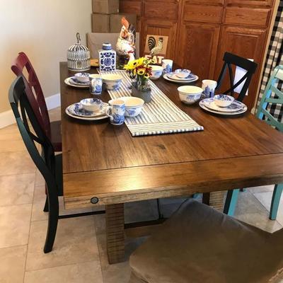Dining Table and Chairs -- There is a large table (like new!) with two matching chairs. An additional four XX Back Chairs available -- or...