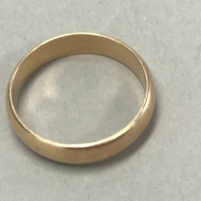 Gold Wedding Bang Ring - 14K stamped - Size 8.5 - ...