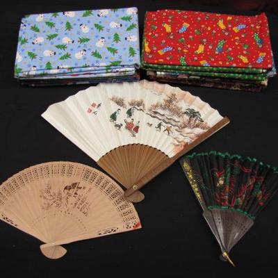 Oriental Hand fans and Various Fabric