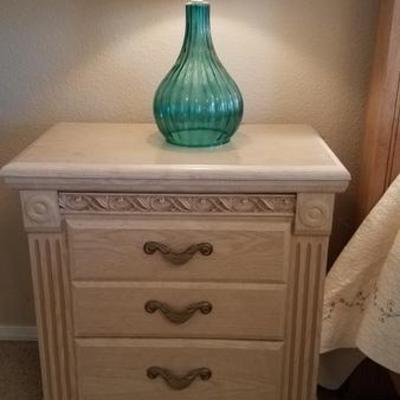 Night Stand with Colored Glass Lamp (2 each)
