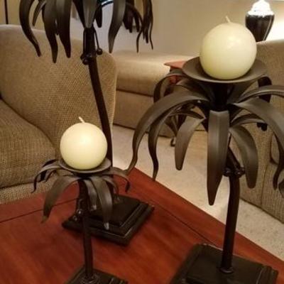 Metal Palm Candle Stands