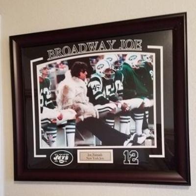 Custom Framed NFL 'Broadway Joe' Namath Photo
