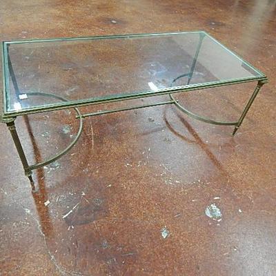 Brass Glass Top Table