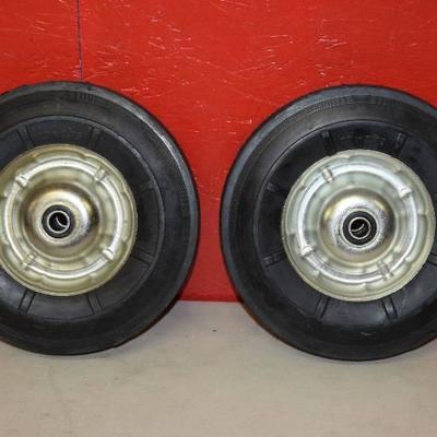 Pair Solid Dolly Wheels