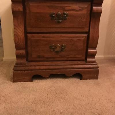 Solid Oak Renaissance Style Night Stand (25”w x 24”h x 17”d)  $100