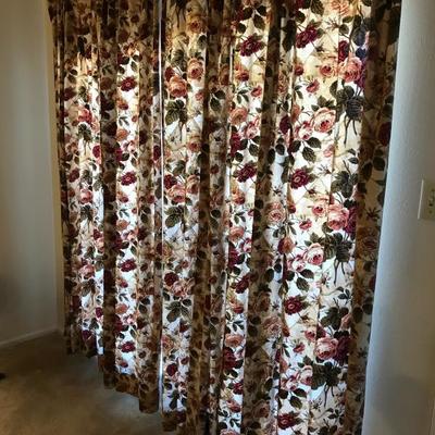 Full Length Floral Drapes - Two Panels Covering a 72” Opening $40 - Two Panels Covering a 42” Opening $30