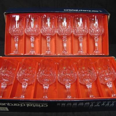 12 Crystal D'Arques Wine Glasses