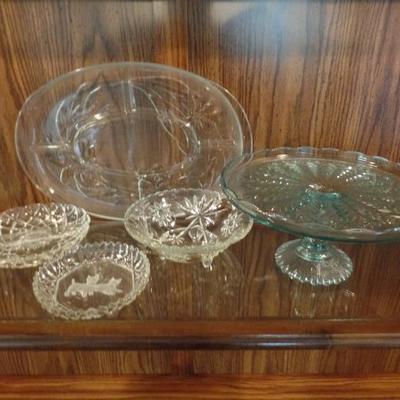 Cut Glass Serving Tray and Platter