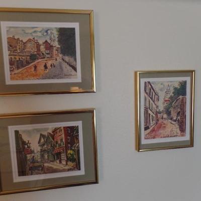 Framed and Matted Water Color Prints