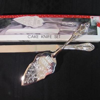 Silver Plate Christmas Knife Set