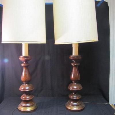 x2 Brass & Wood Lamps
