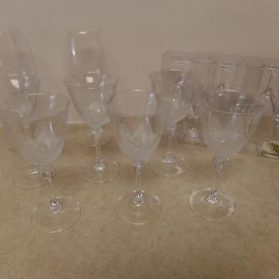 Crystal Etched Stemware and Misc
