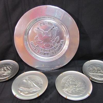 Pewter Collectible History Plates