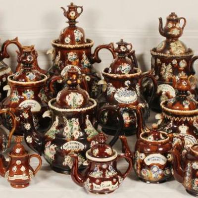 Collection of Measham Ware Teapots