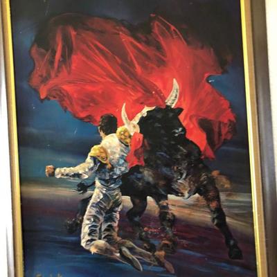 Vintage Bullfight Scene by John DeKay 