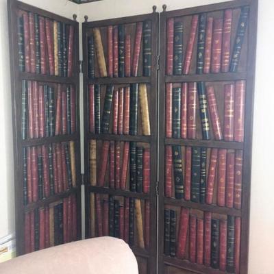 folding screen with faux books