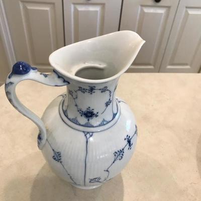 Royal Copenhagen Blue Fluted Half Lace Water Jug
