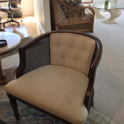 Mid century cane arm chair